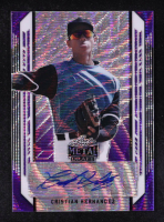 Cristian Hernandez 2021 Leaf Metal Draft Purple Shimmer Autographs #BACH2 #7/15 RC at PristineAuction.com