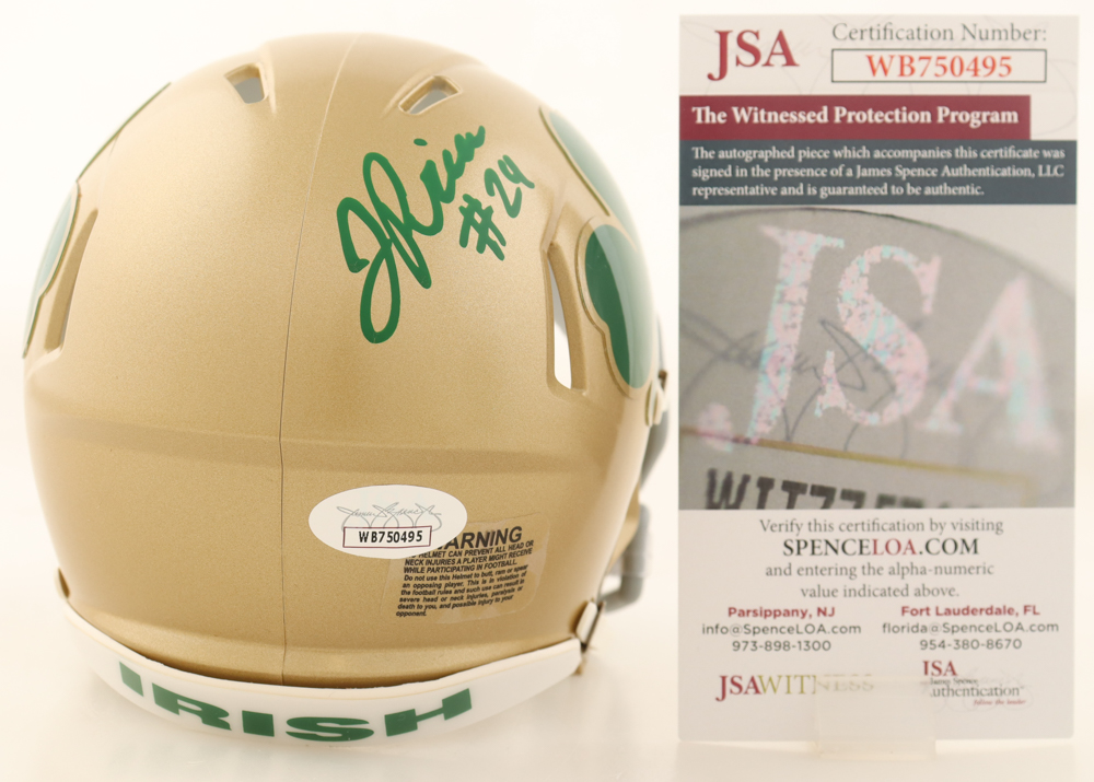 Jadarian Price Signed Notre Dame Fighting Irish Speed Mini Helmet (JSA) at PristineAuction.com Jadarian Price Signed Notre Dame Fighting Irish Speed Mini Helmet (JSA) at PristineAuction.com