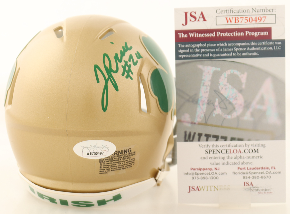 Jadarian Price Signed Notre Dame Fighting Irish Speed Mini Helmet (JSA) at PristineAuction.com Jadarian Price Signed Notre Dame Fighting Irish Speed Mini Helmet (JSA) at PristineAuction.com