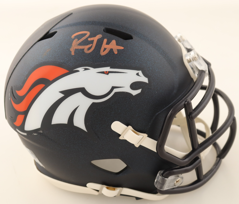 RJ Harvey Signed Broncos Speed Mini Helmet (JSA) at PristineAuction.com RJ Harvey Signed Broncos Speed Mini Helmet (JSA) at PristineAuction.com