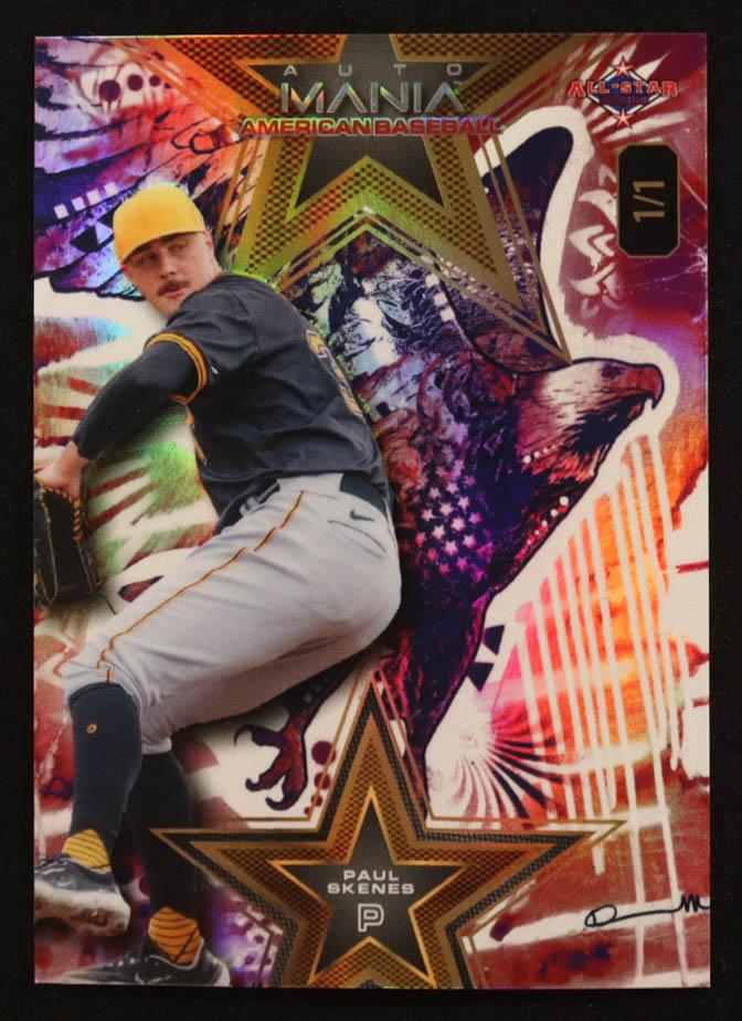 Paul Skenes 2024 Wild Card Auto Mania All-Star Star American Eagle #PS3 #1/1 RC at PristineAuction.com Paul Skenes 2024 Wild Card Auto Mania All-Star Star American Eagle #PS3 #1/1 RC at PristineAuction.com