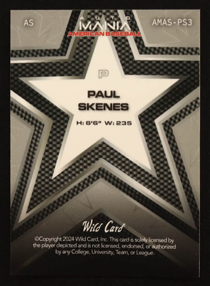 Paul Skenes 2024 Wild Card Auto Mania All-Star Star American Eagle #PS3 #1/1 RC at PristineAuction.com Paul Skenes 2024 Wild Card Auto Mania All-Star Star American Eagle #PS3 #1/1 RC at PristineAuction.com