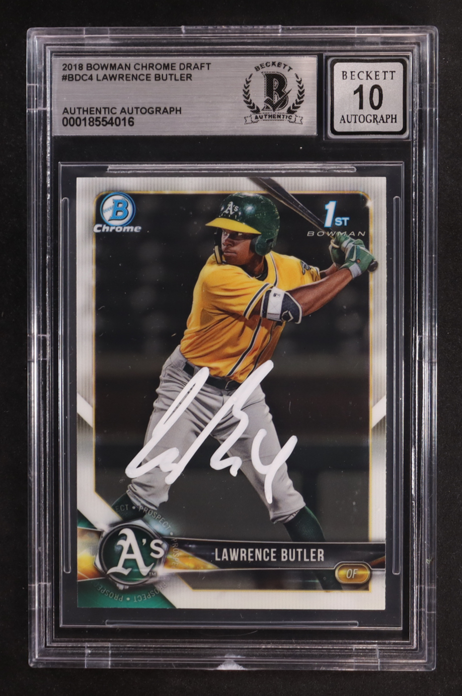Lawrence Butler Signed 2018 Bowman Chrome Draft #BDC4 (BGS Encapsulated) at PristineAuction.com Lawrence Butler Signed 2018 Bowman Chrome Draft #BDC4 (BGS Encapsulated) at PristineAuction.com