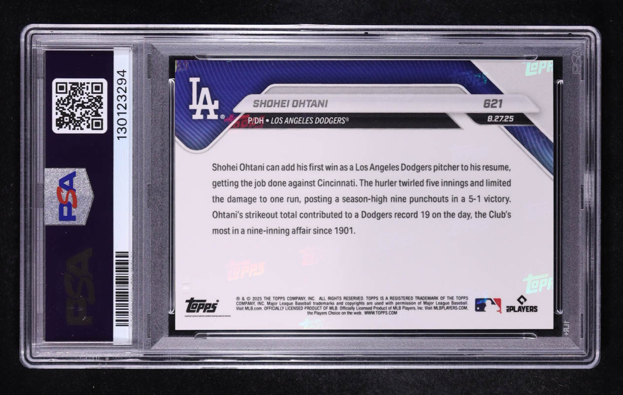Shohei Ohtani 2025 Topps Now #621 (PSA 10) at PristineAuction.com Shohei Ohtani 2025 Topps Now #621 (PSA 10) at PristineAuction.com