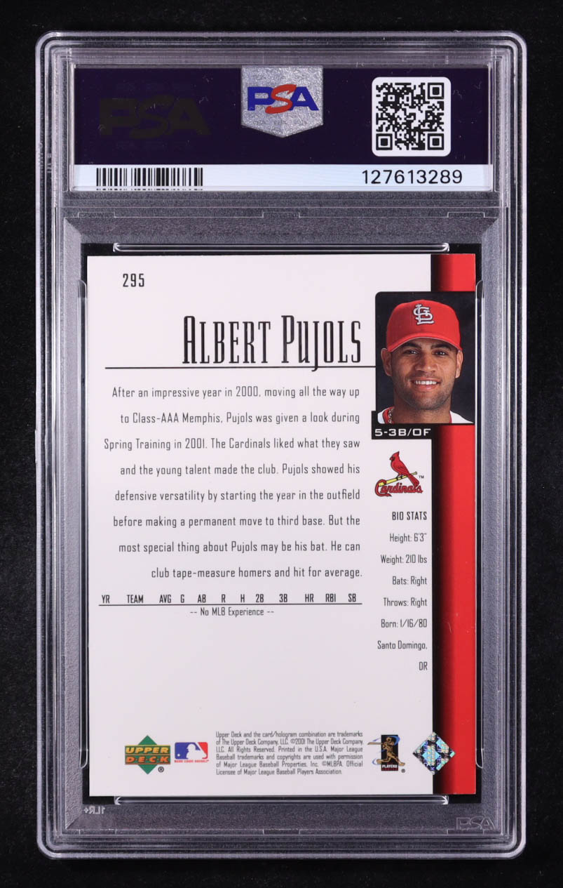 Albert Pujols 2001 Upper Deck SR #295 RC (PSA 9) at PristineAuction.com Albert Pujols 2001 Upper Deck SR #295 RC (PSA 9) at PristineAuction.com