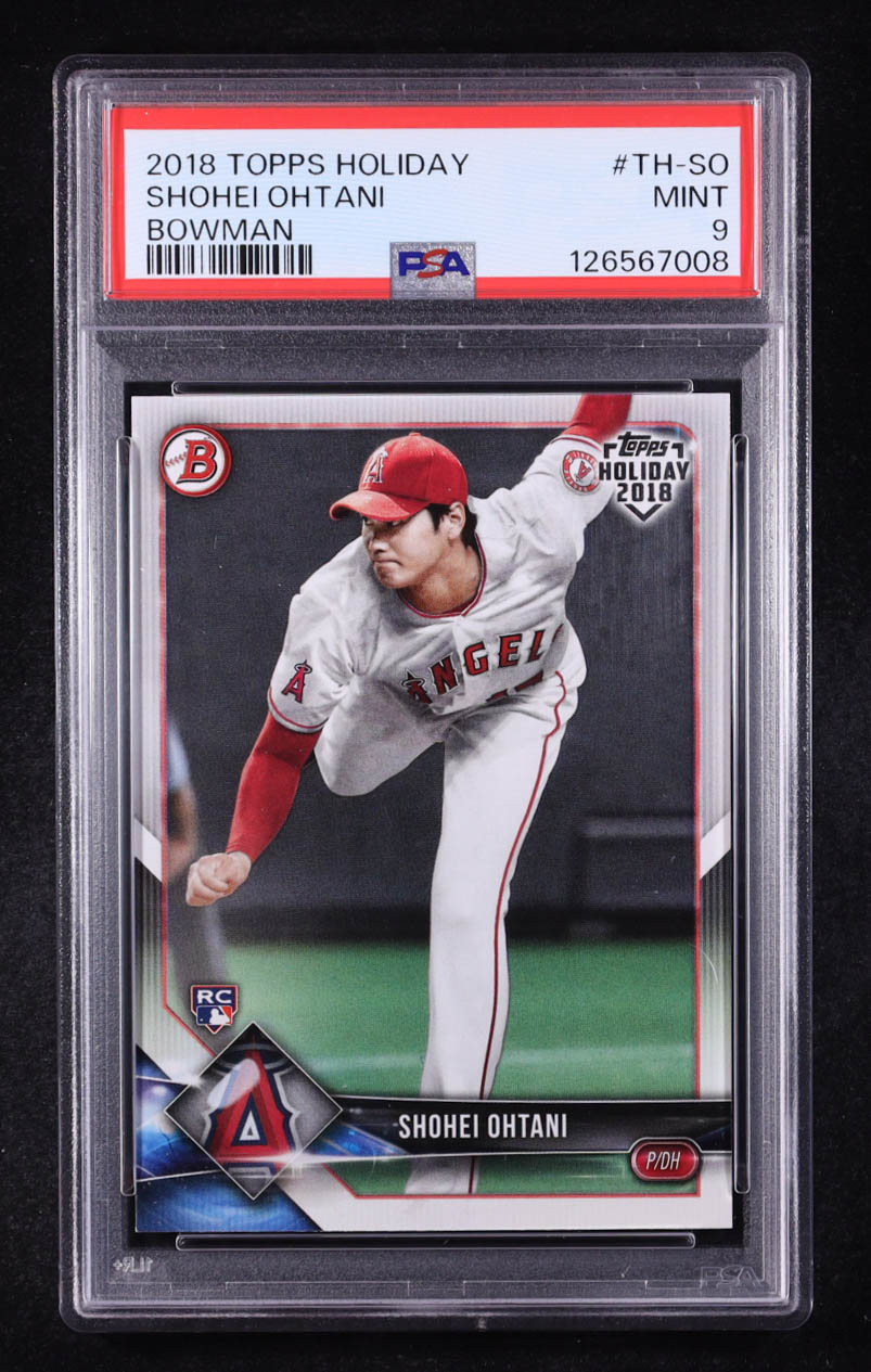 Shohei Ohtani 2018 Topps Bowman Holiday #THSO RC (PSA 9) at PristineAuction.com Shohei Ohtani 2018 Topps Bowman Holiday #THSO RC (PSA 9) at PristineAuction.com