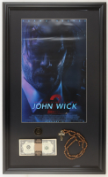 "John Wick: Chapter 2" Custom Framed Photo Display with Prop Rosary & Replica Money Stack at PristineAuction.com