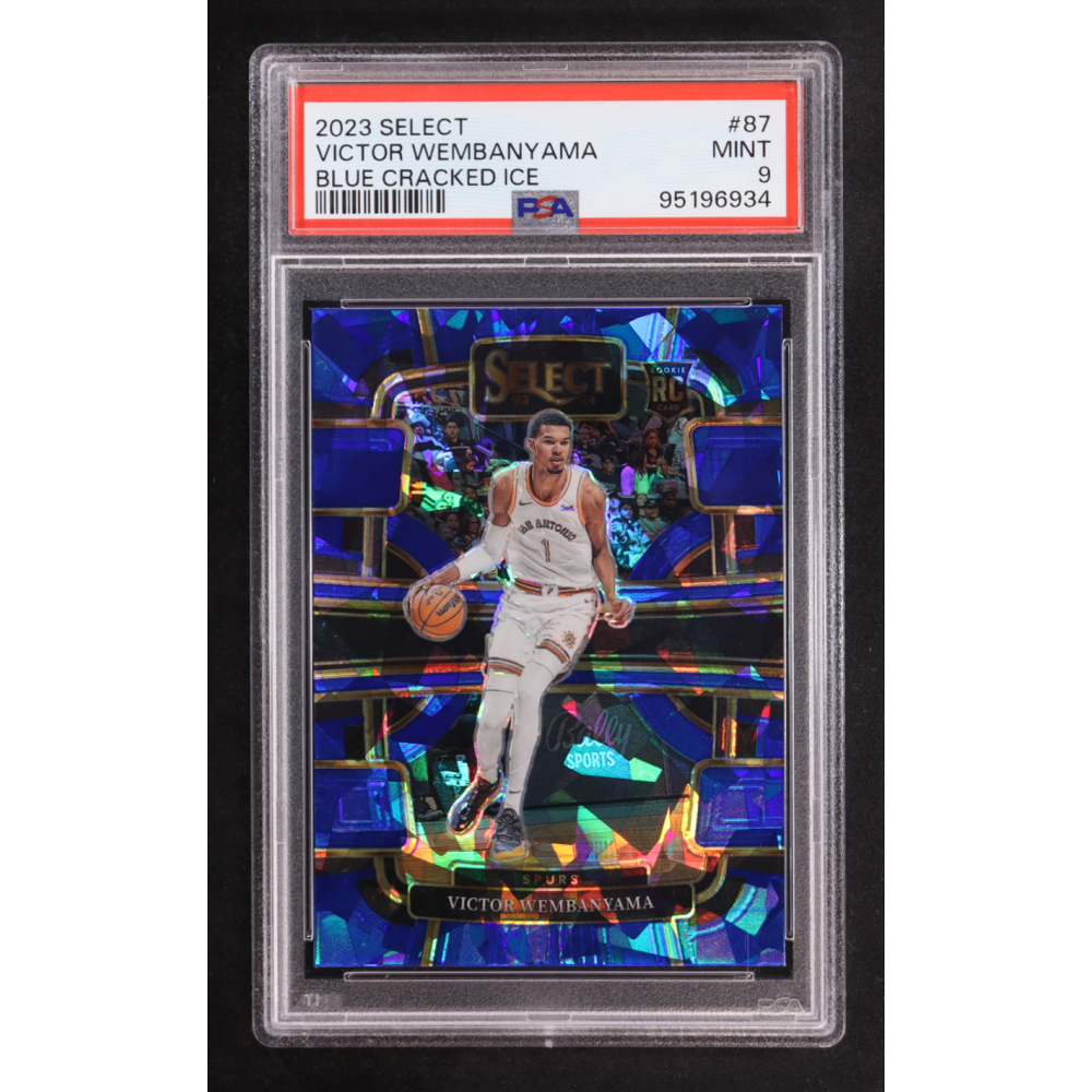 Victor Wembanyama 2023-24 Select Prizms Blue Cracked Ice #87 RC (PSA 9 ...