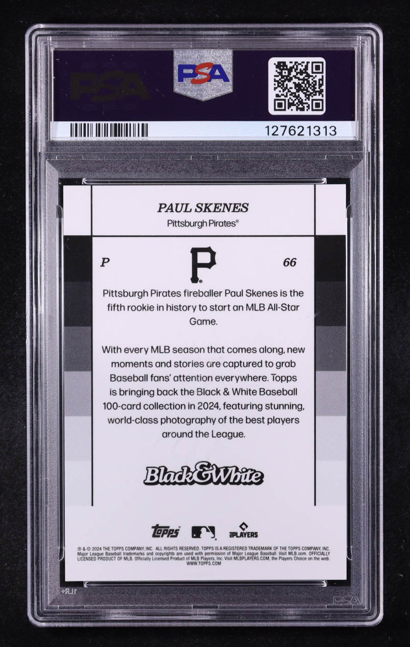 Paul Skenes 2024 Topps Black and White #66 RC (PSA 10) at PristineAuction.com Paul Skenes 2024 Topps Black and White #66 RC (PSA 10) at PristineAuction.com