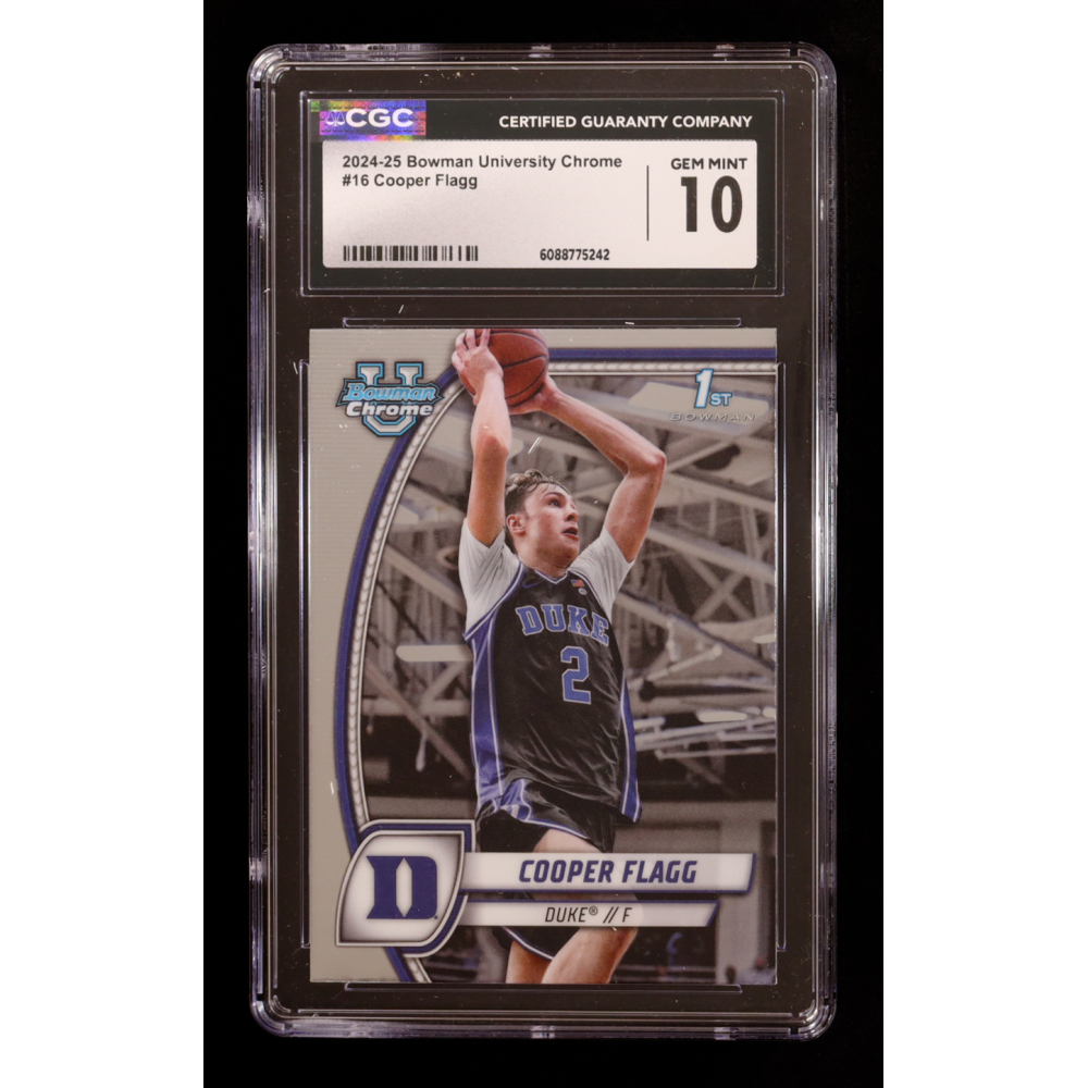 Cooper Flagg 2024-25 Bowman Chrome University #16 RC (CGC 10) at PristineAuction.com