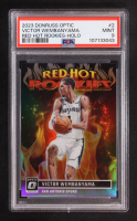 Victor Wembanyama 2023-24 Donruss Optic Red Hot Rookies Holo Fast Break #2 RC (PSA 9) at PristineAuction.com