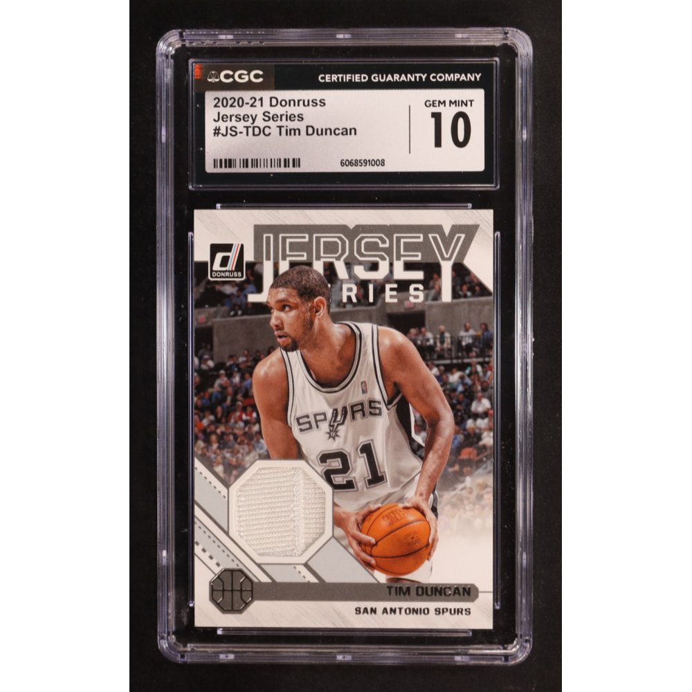Tim Duncan 2020-21 Donruss Jersey Series #47 (CGC 10) at PristineAuction.com