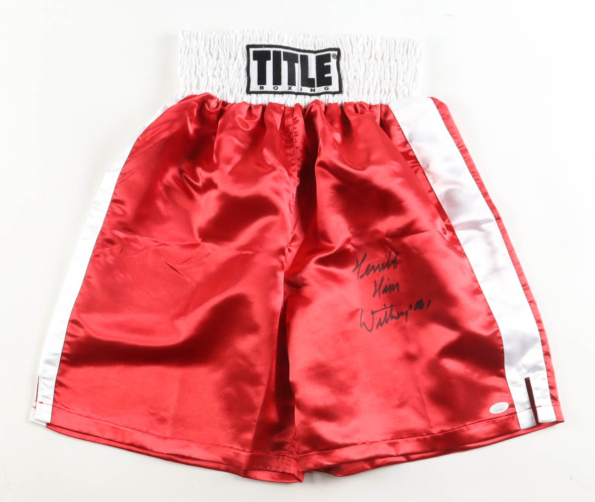 "Terrible" Tim Witherspoon Signed Boxing Trunks (JSA at PristineAuction.com "Terrible" Tim Witherspoon Signed Boxing Trunks (JSA at PristineAuction.com