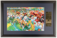 "Joe Montana At The Super Bowl" Custom Framed LeRoy Neiman Art Print Display with 23kt Ticket at PristineAuction.com