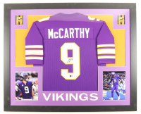 J.J. McCarthy Signed Custom Framed Jersey Display (Beckett) at PristineAuction.com