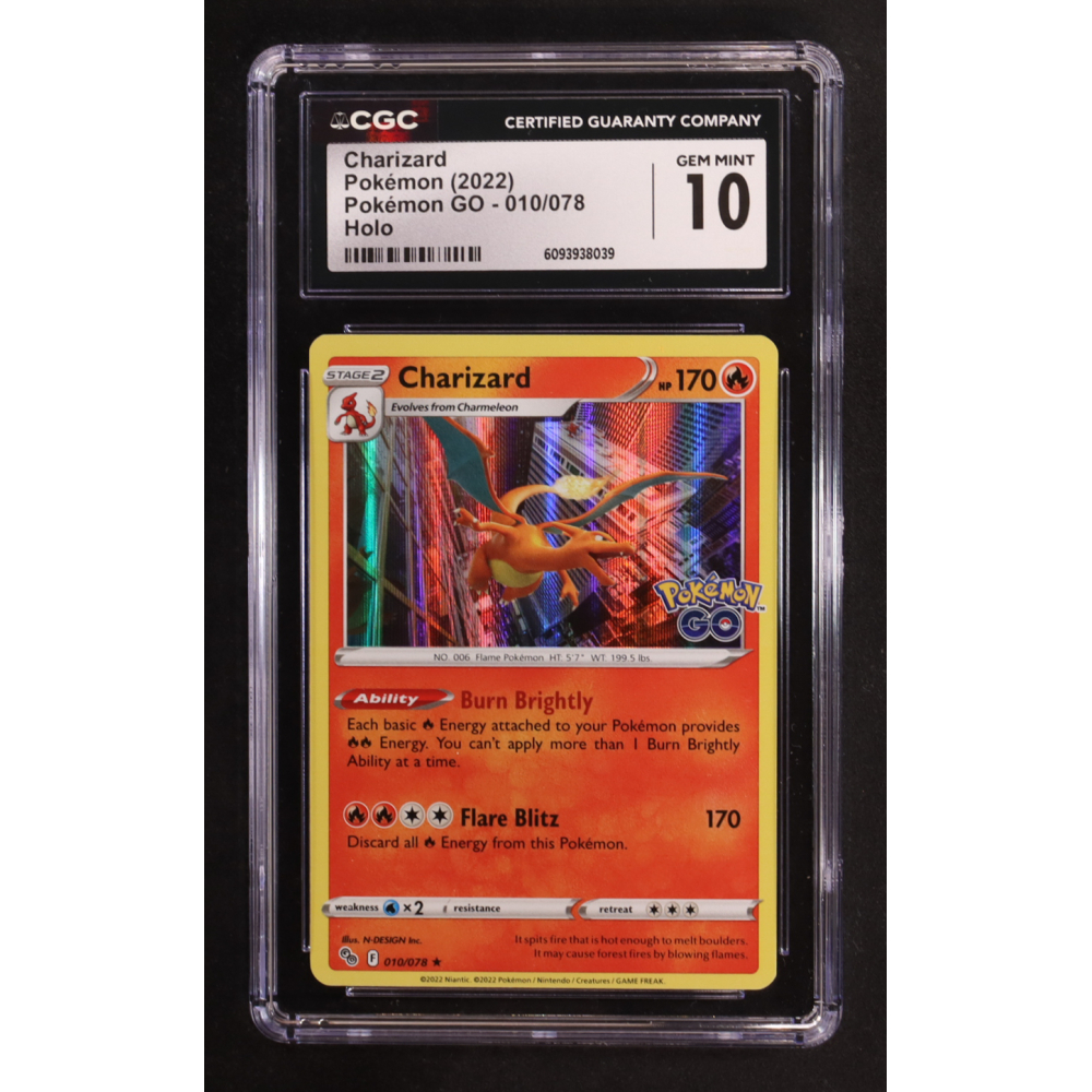 Charizard 2022 Pokemon GO #010 Holo (CGC 10) at PristineAuction.com