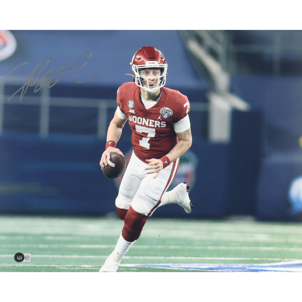Spencer Rattler Signed Oklahoma Sooners 16x20 Photo (Beckett) at PristineAuction.com