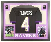 Zay Flowers Signed Custom Framed Jersey (Beckett) at PristineAuction.com