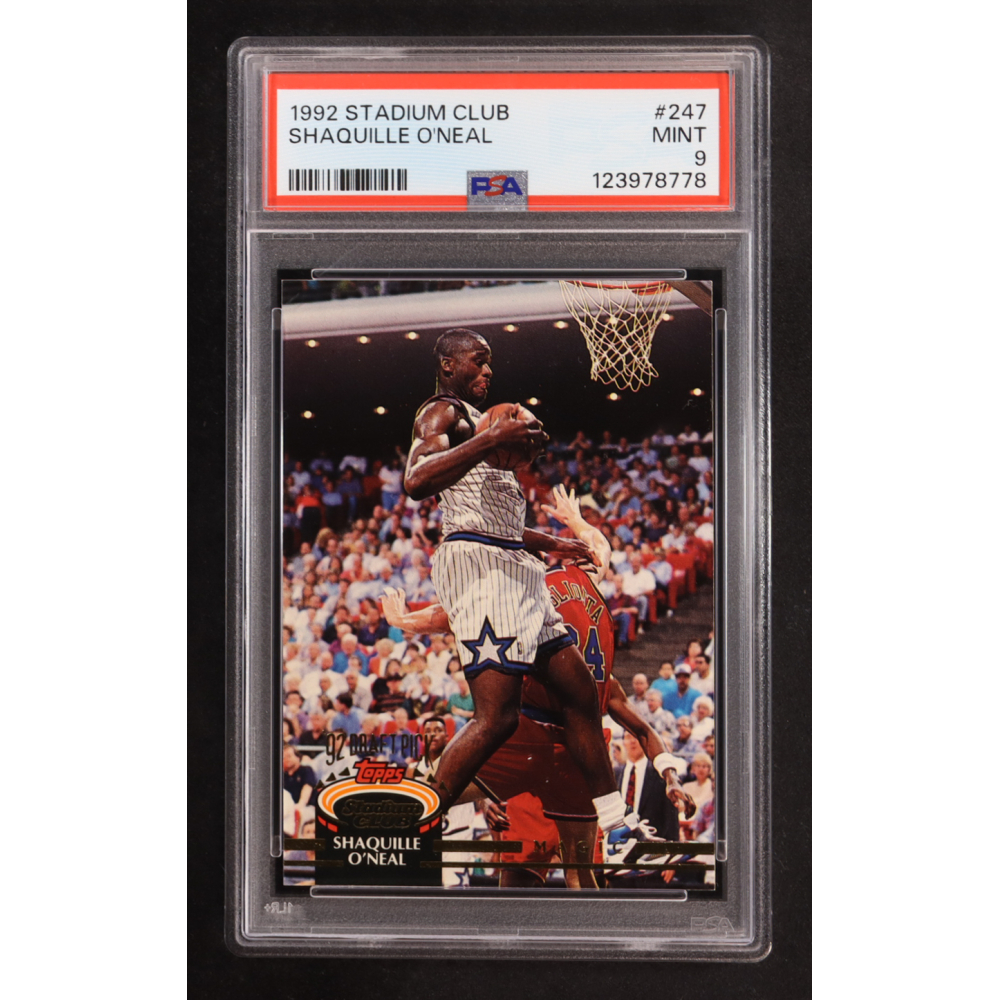 Shaquille O'Neal 1992-93 Stadium Club #247 RC (PSA 9) at PristineAuction.com