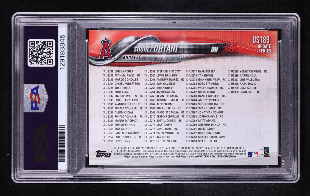 Shohei Ohtani 2018 Topps Update #US189 HL (PSA 9) at PristineAuction.com Shohei Ohtani 2018 Topps Update #US189 HL (PSA 9) at PristineAuction.com