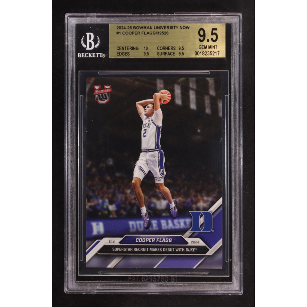 Cooper Flagg 2024-25 Bowman University Now #1 RC (BGS 9.5) at PristineAuction.com