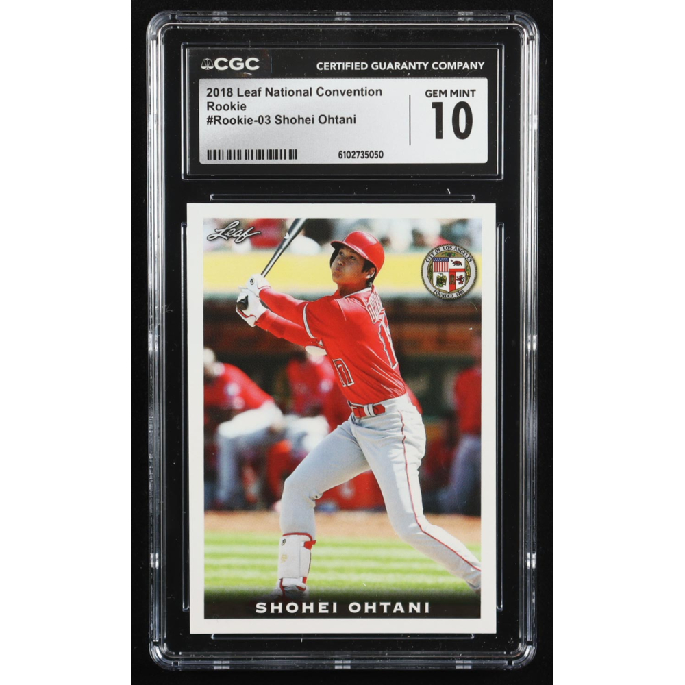 Shohei Ohtani 2018 Leaf National Convention Shohei Ohtani #Rookie03 RC (CGC 10) at PristineAuction.com