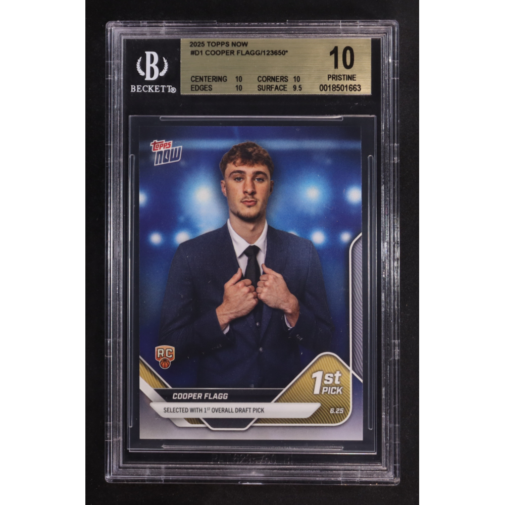 Cooper Flagg 2025 Topps Now 1st Pick #D1 RC (BGS 10) at PristineAuction.com