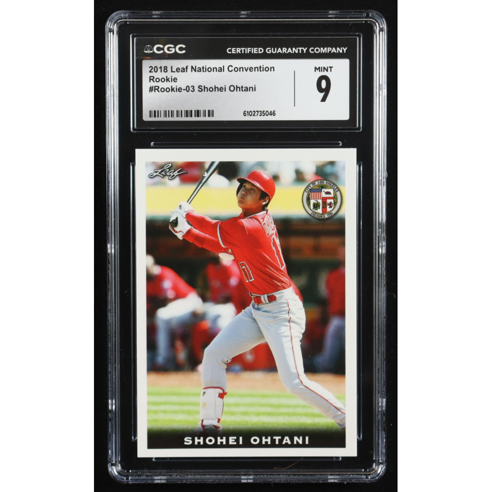Shohei Ohtani 2018 Leaf National Convention Shohei Ohtani #Rookie03 RC (CGC 9) at PristineAuction.com