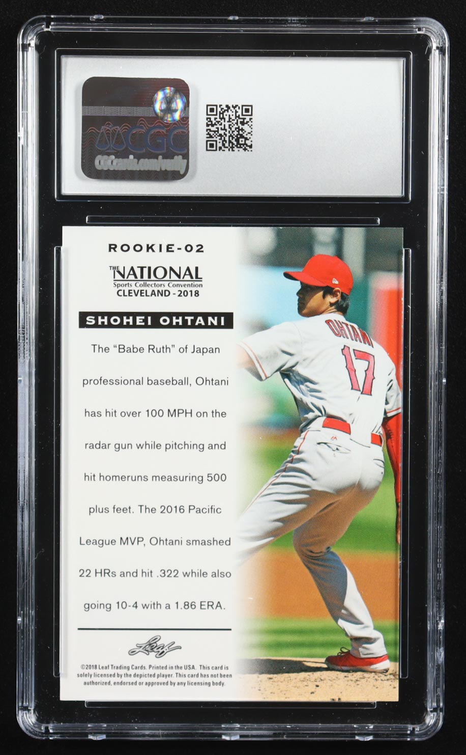 Shohei Ohtani 2018 Leaf National Convention Shohei Ohtani #Rookie02 RC (CGC 10) at PristineAuction.com Shohei Ohtani 2018 Leaf National Convention Shohei Ohtani #Rookie02 RC (CGC 10) at PristineAuction.com