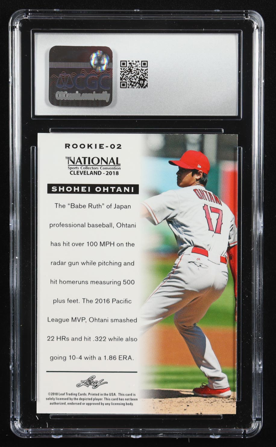 Shohei Ohtani 2018 Leaf National Convention Shohei Ohtani #Rookie02 RC (CGC 10) at PristineAuction.com Shohei Ohtani 2018 Leaf National Convention Shohei Ohtani #Rookie02 RC (CGC 10) at PristineAuction.com
