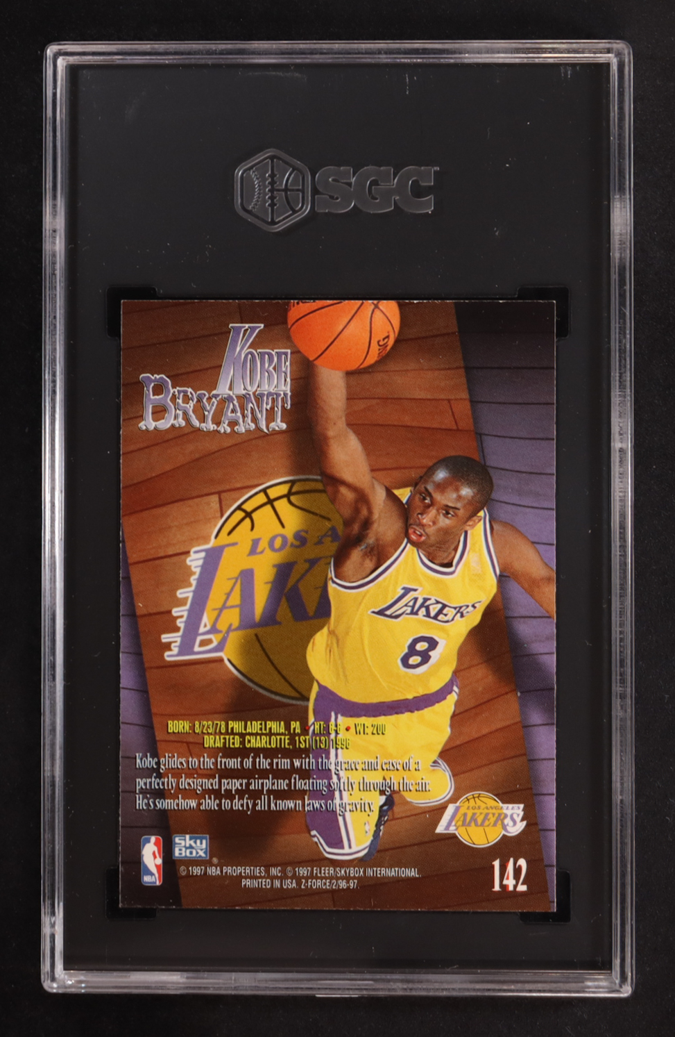 Kobe Bryant 1996-97 Z-Force #142 RC (SGC 8.5) at PristineAuction.com Kobe Bryant 1996-97 Z-Force #142 RC (SGC 8.5) at PristineAuction.com