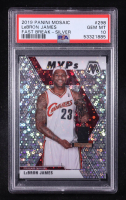 LeBron James 2019-20 Panini Mosaic Mosaic Fast Break Silver MVP #298 (PSA 10) at PristineAuction.com