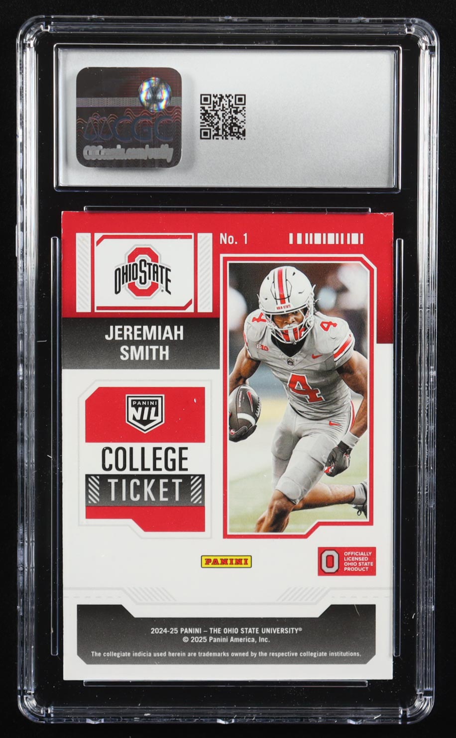Jeremiah Smith 2024-25 The Ohio State University Panini College Contenders #1 RC (CGC 9) at PristineAuction.com Jeremiah Smith 2024-25 The Ohio State University Panini College Contenders #1 RC (CGC 9) at PristineAuction.com