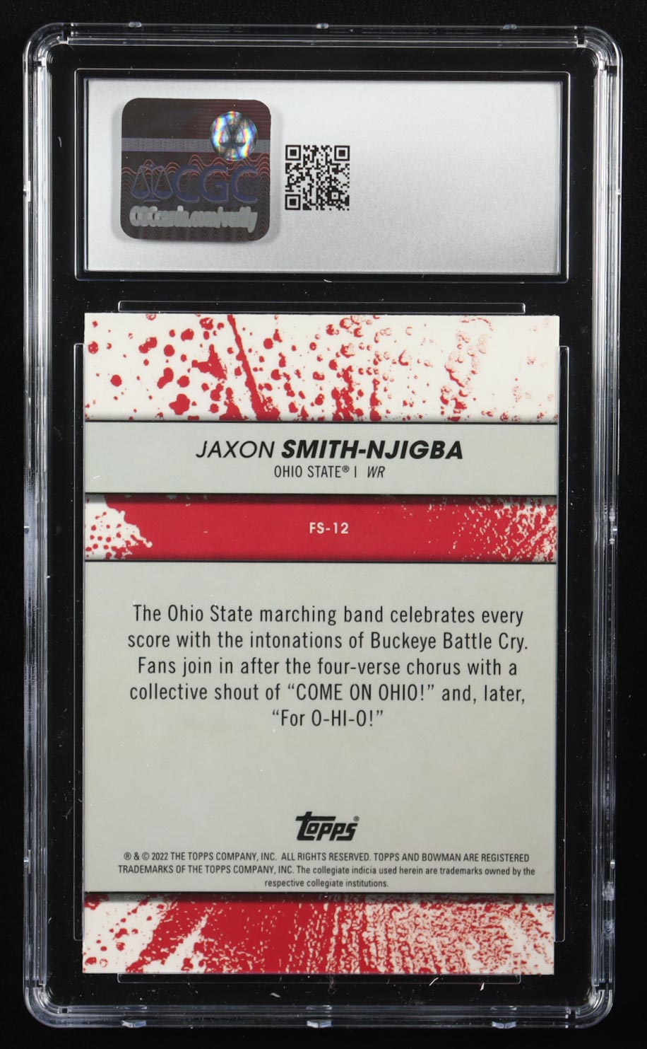 Jaxon Smith-Njigba 2022 Bowman's Best University Fight Song #FS12 RC (CGC 9) at PristineAuction.com Jaxon Smith-Njigba 2022 Bowman's Best University Fight Song #FS12 RC (CGC 9) at PristineAuction.com