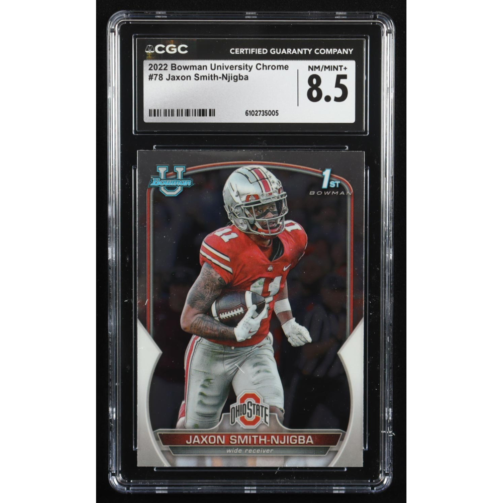 Jaxon Smith-Njigba 2022 Bowman Chrome University #78 RC (CGC 8.5) at PristineAuction.com