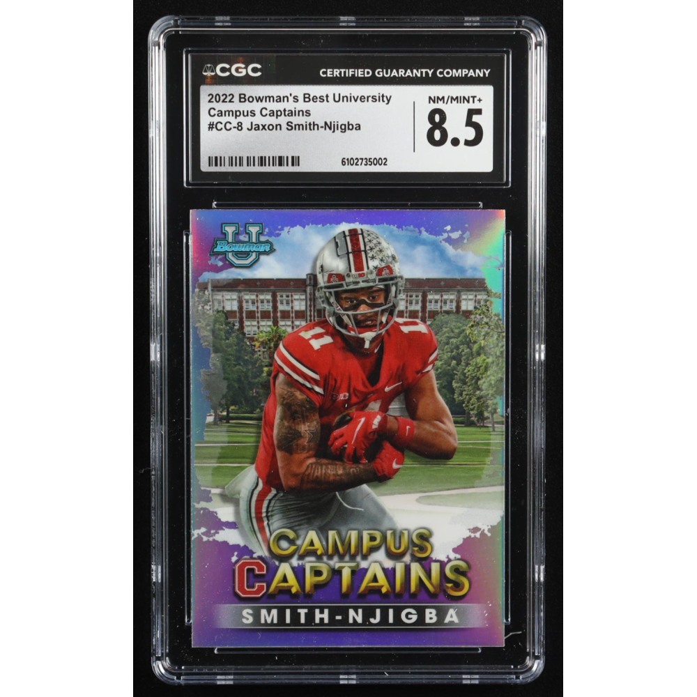 Jaxon Smith-Njigba 2022 Bowman's Best University Campus Captains #CC8 RC (CGC 8.5) at PristineAuction.com