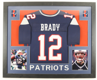 Tom Brady Custom Framed Jersey Display at PristineAuction.com