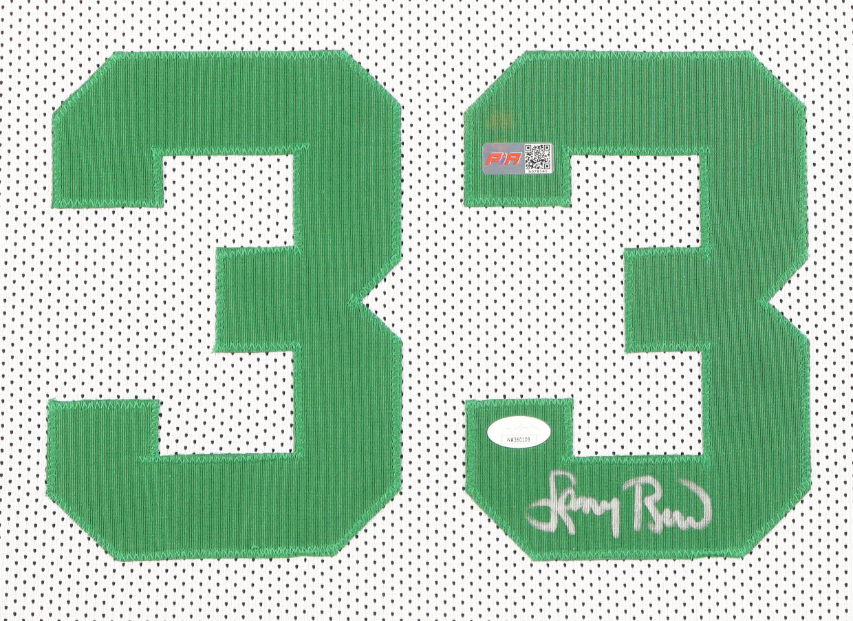 Larry Bird Signed Custom Framed Jersey Display (JSA & PIA) at PristineAuction.com Larry Bird Signed Custom Framed Jersey Display (JSA & PIA) at PristineAuction.com