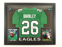 Saquon Barkley Signed Custom Framed Jersey (Beckett) at PristineAuction.com