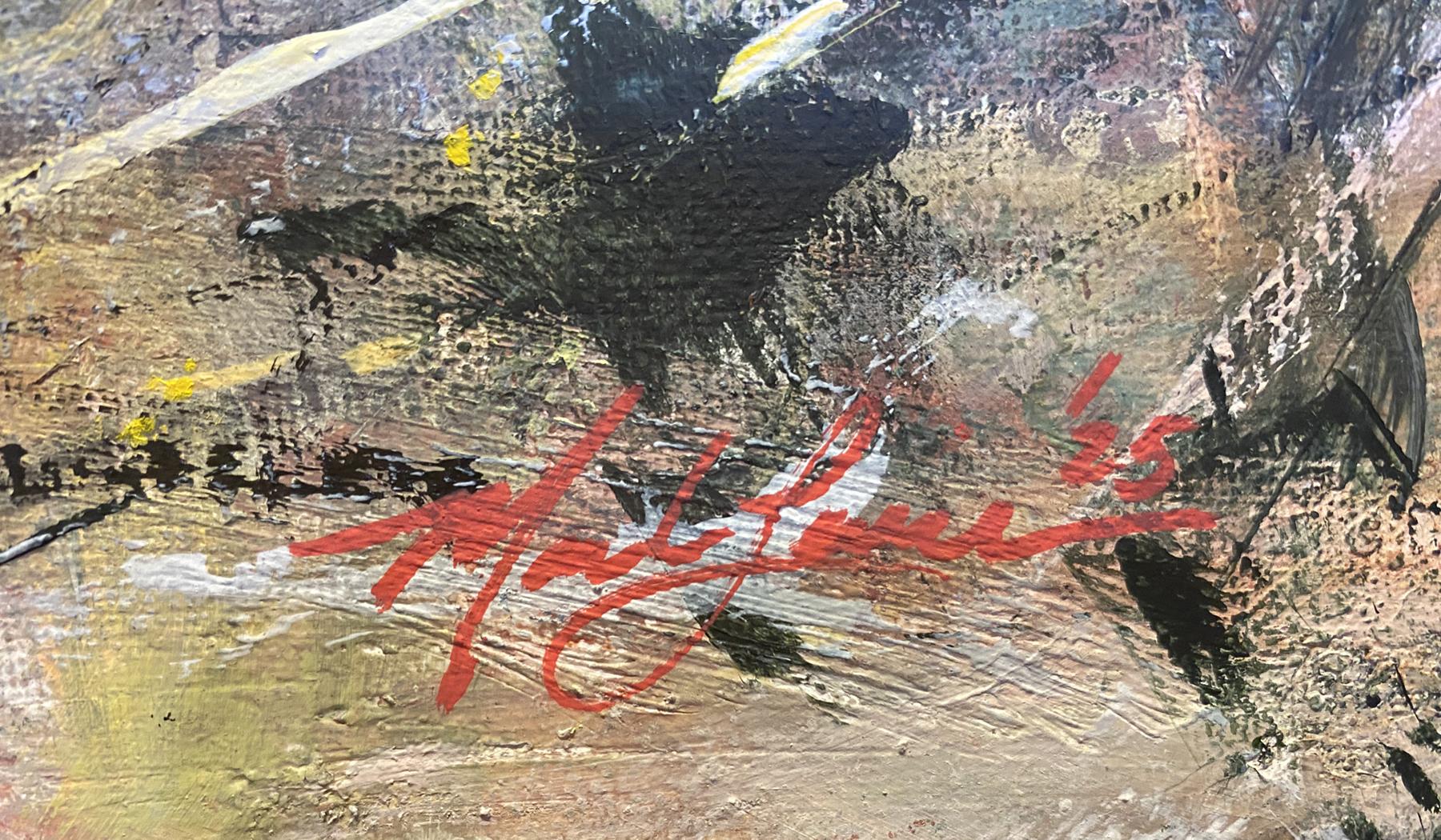 Mark Lewis Original Custom Framed Abstract Painting On Canvas (Lewis) at PristineAuction.com Mark Lewis Original Custom Framed Abstract Painting On Canvas (Lewis) at PristineAuction.com