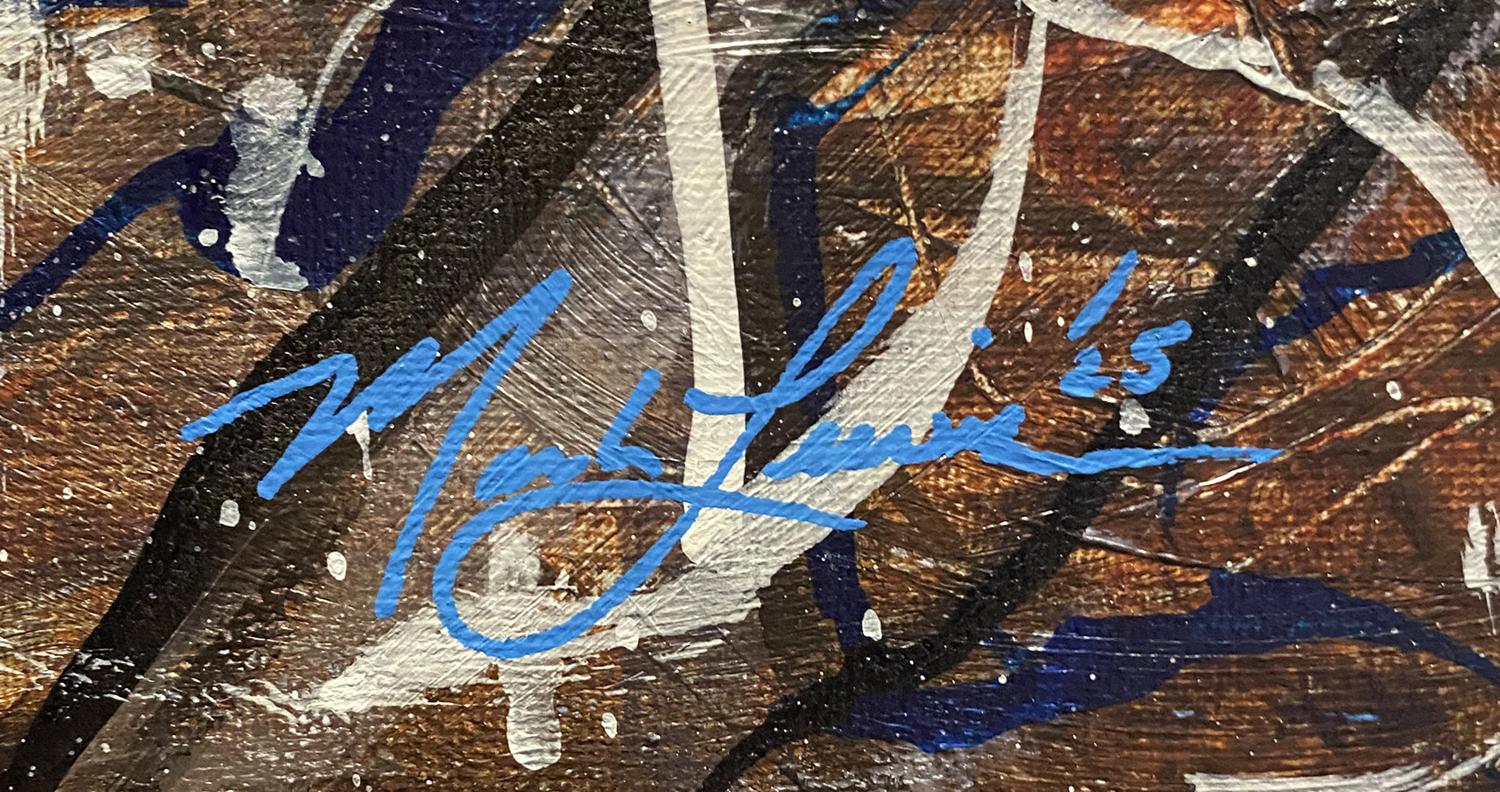 Mark Lewis Original Custom Framed Abstract Painting On Canvas (Lewis) at PristineAuction.com Mark Lewis Original Custom Framed Abstract Painting On Canvas (Lewis) at PristineAuction.com