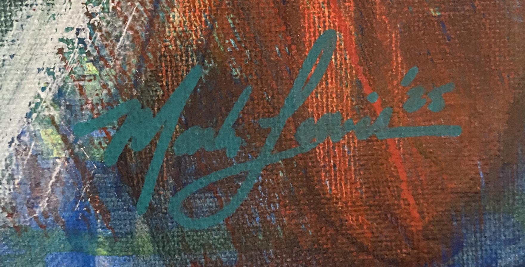 Mark Lewis Original Custom Framed Abstract Painting On Canvas (Lewis) at PristineAuction.com Mark Lewis Original Custom Framed Abstract Painting On Canvas (Lewis) at PristineAuction.com