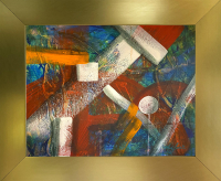 Mark Lewis Original Custom Framed Abstract Painting On Canvas (Lewis) at PristineAuction.com