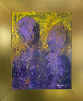 Mark Lewis Original Custom Framed Abstract Painting On Canvas (Lewis) at PristineAuction.com