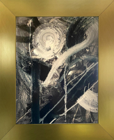 Mark Lewis Original Custom Framed Abstract Painting On Canvas (Lewis) at PristineAuction.com