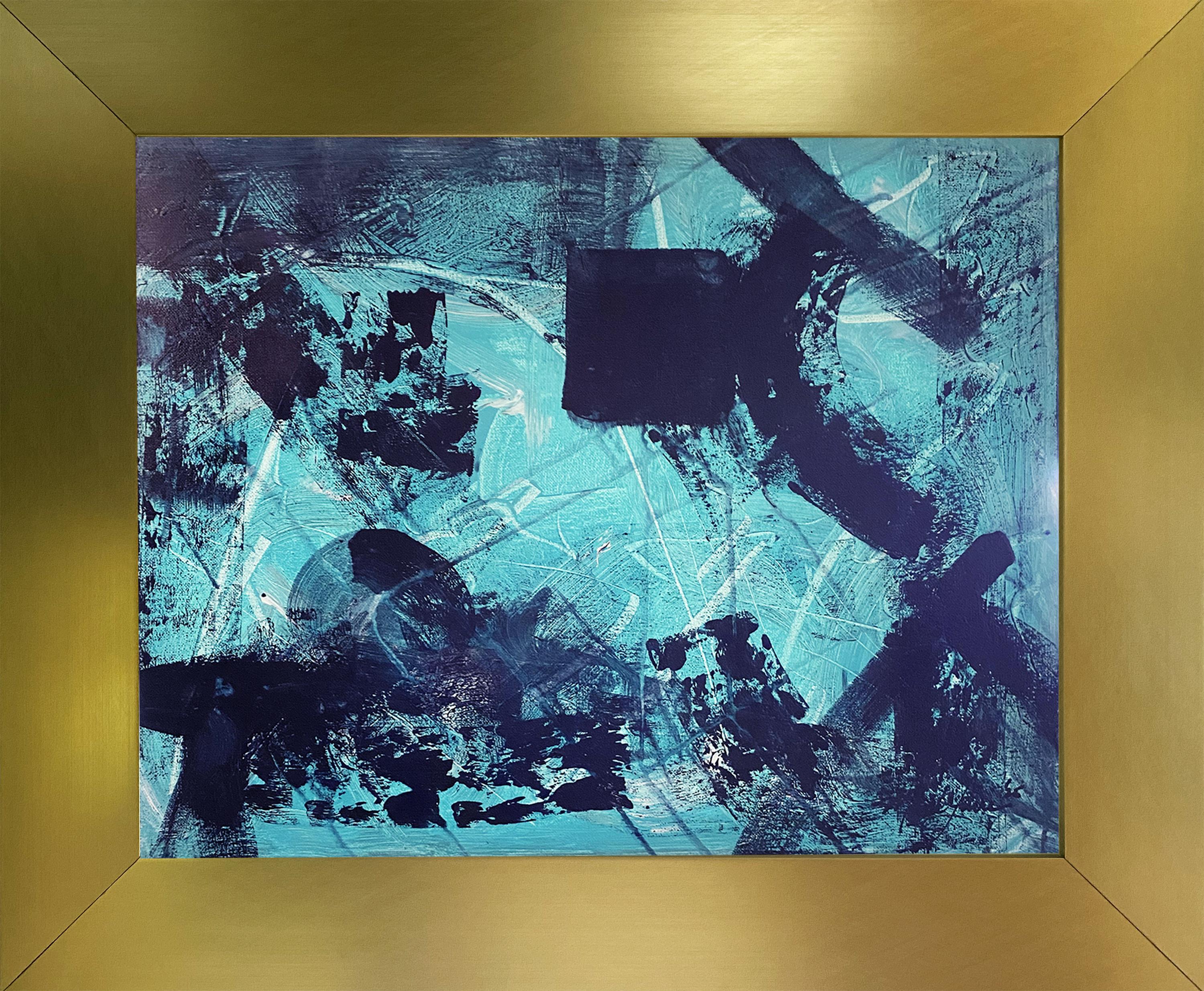 Mark Lewis Original Custom Framed Abstract Painting On Canvas (Lewis) at PristineAuction.com Mark Lewis Original Custom Framed Abstract Painting On Canvas (Lewis) at PristineAuction.com