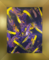 Mark Lewis Original Custom Framed Abstract Painting On Canvas (Lewis) at PristineAuction.com