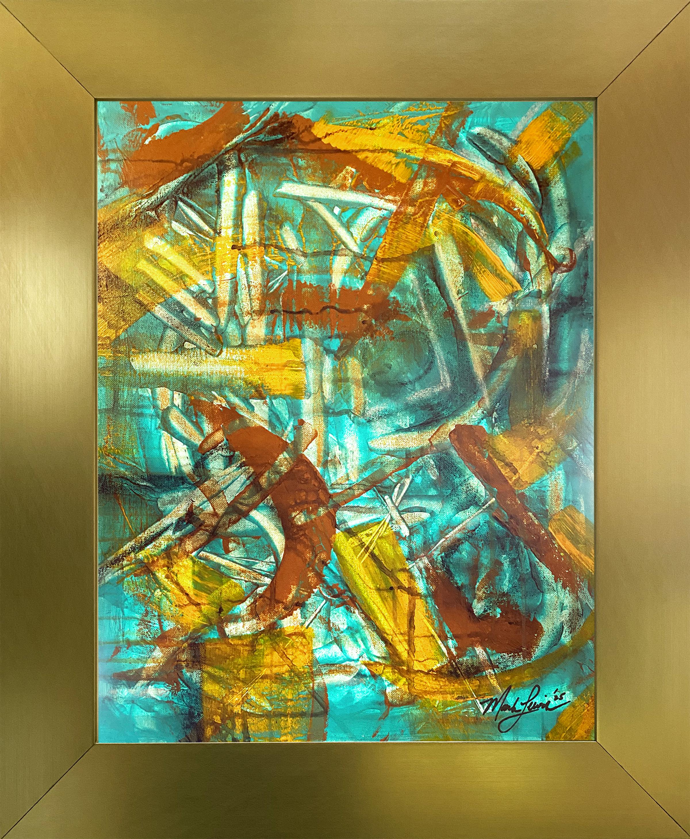 Mark Lewis Original Custom Framed Abstract Painting On Canvas (Lewis) at PristineAuction.com Mark Lewis Original Custom Framed Abstract Painting On Canvas (Lewis) at PristineAuction.com