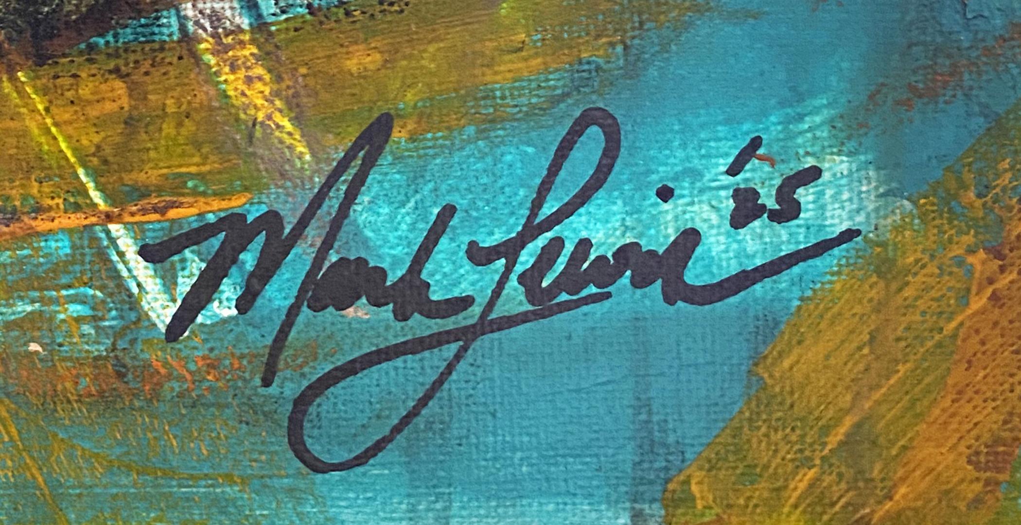 Mark Lewis Original Custom Framed Abstract Painting On Canvas (Lewis) at PristineAuction.com Mark Lewis Original Custom Framed Abstract Painting On Canvas (Lewis) at PristineAuction.com