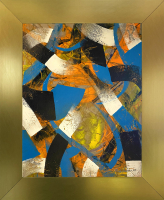 Mark Lewis Original Custom Framed Abstract Painting On Canvas (Lewis) at PristineAuction.com